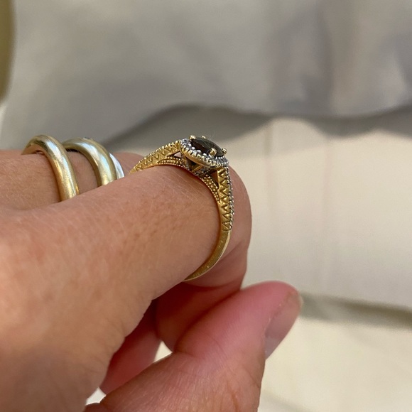 Solid yellow gold & diamond ring - Picture 2 of 4
